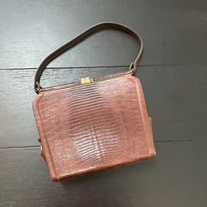 Vintage Snakeskin Bag. Gold Tone Accents. Beautiful vintage bag.